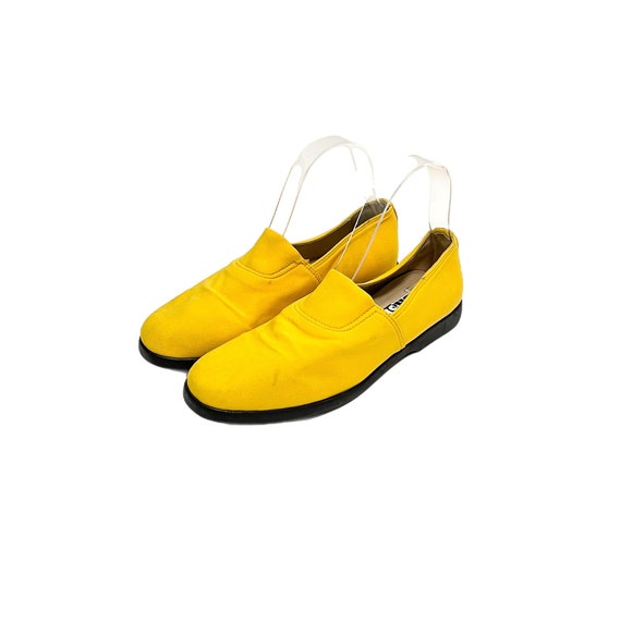 Vintage 1990s Designer Slip On Sneakers // Yellow… - image 6