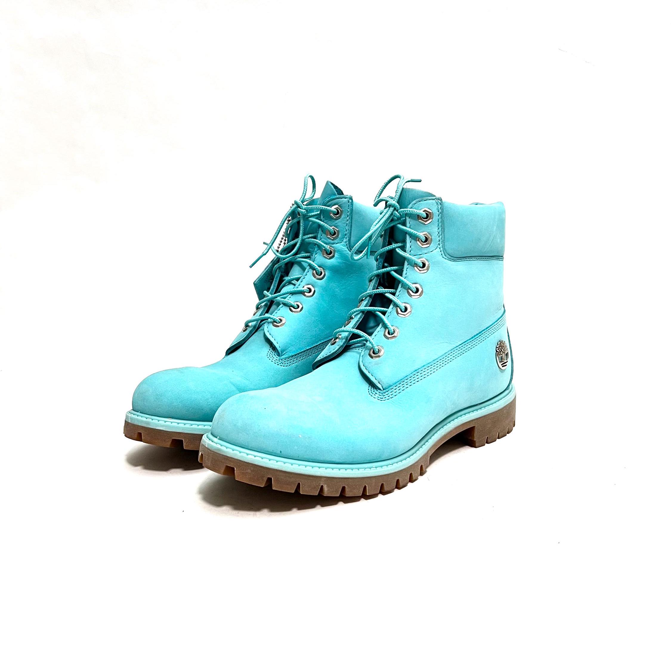 Vintage Y2K Waterproof Work Boots // Ice Blue Turquoise