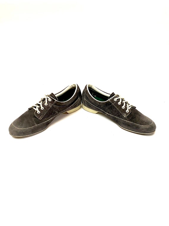Vintage 1970s Oxfords // Gray Suede Lace Up Sneak… - image 5