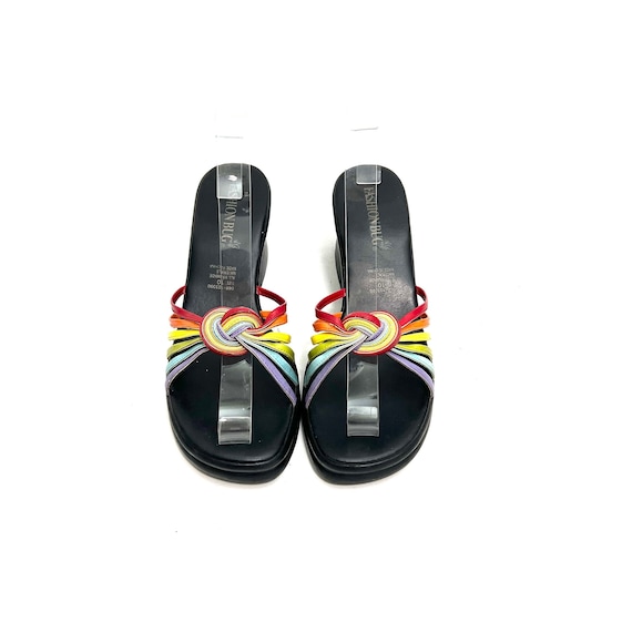 Vintage 1990s Rainbow Platforms // Strappy Vegan … - image 3