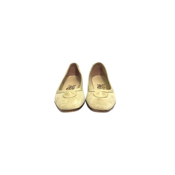 Vintage 1960s Slip On Flats // Ivory Suede Leathe… - image 3