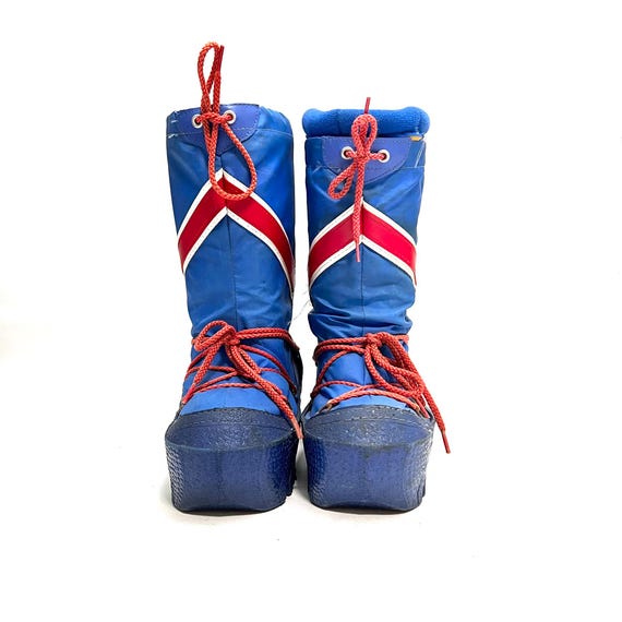 Vintage 1980s Womens Moon Boot Style Snow Boots // Blue  display picture 1