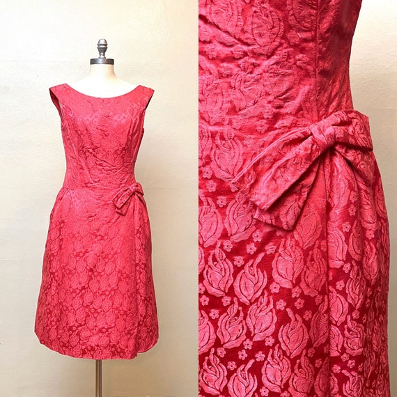 Vintage 1960s Pink Cocktail Dress // Magenta Jacqu