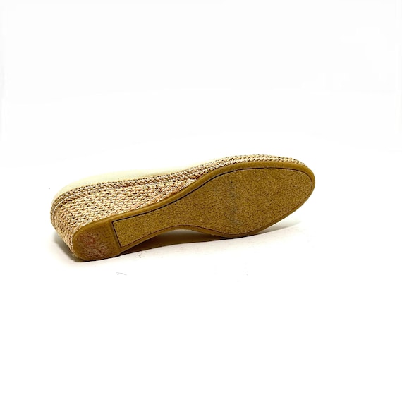 Vintage 1980s Slip on Espadrilles Beige Canvas Fabric Summer Wedge Heels by Easy Street Size 9 Etsy Canada