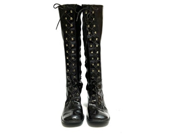 Vintage 1960s Lace up Gogo Boots 