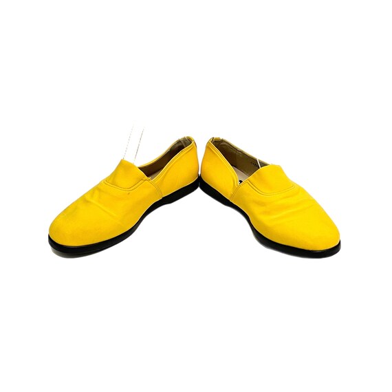 Vintage 1990s Designer Slip On Sneakers // Yellow… - image 5