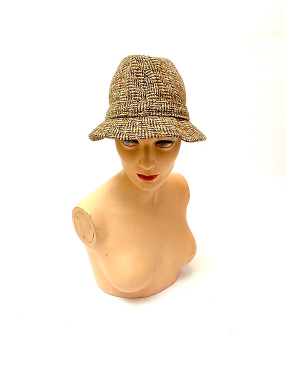 Vintage 1970s Unisex Halston Hat // Wool Tweed Be… - image 3