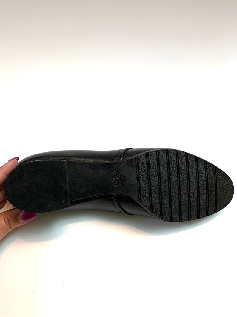 Vintage 1970s Deadstock Oxfords Black Leather Lace Up Shoes NWOT New Unworn Vintage