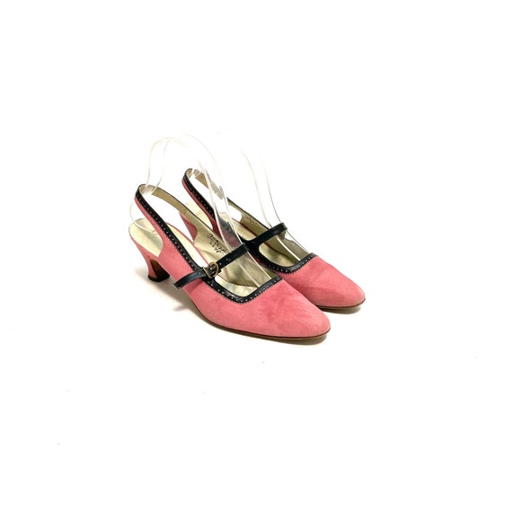 Vintage 1960s Pink Suede Mary Janes // Slingback … - image 6