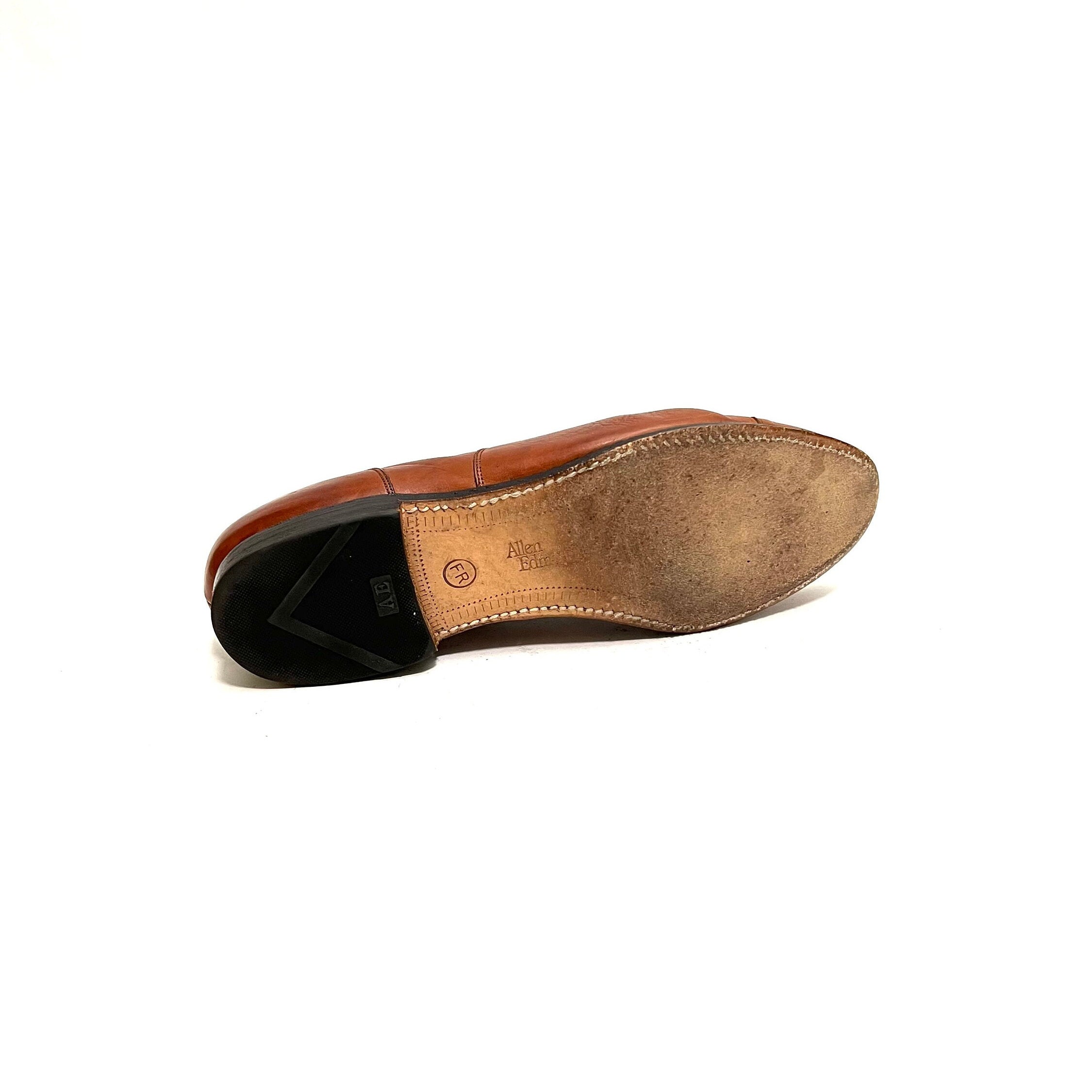 Vintage 1990s men’s cognac leather lace up Oxford shoes Vintage 90s Joe Sanchez Leather Oxford Shoes in Brown – Pop  main image 2