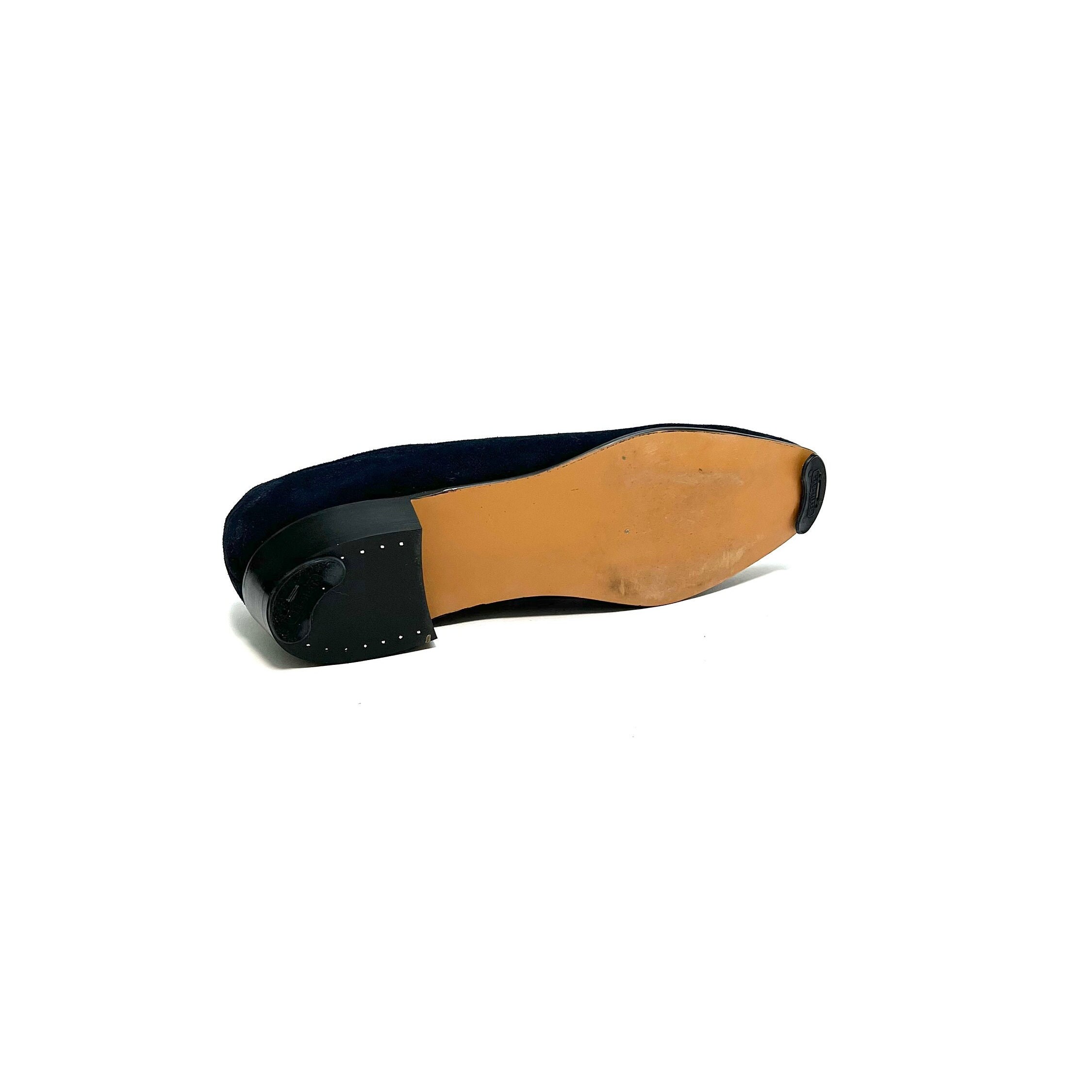 Vintage 1960s Mens Navy Blue Suede Shoes // Lace up Mod 