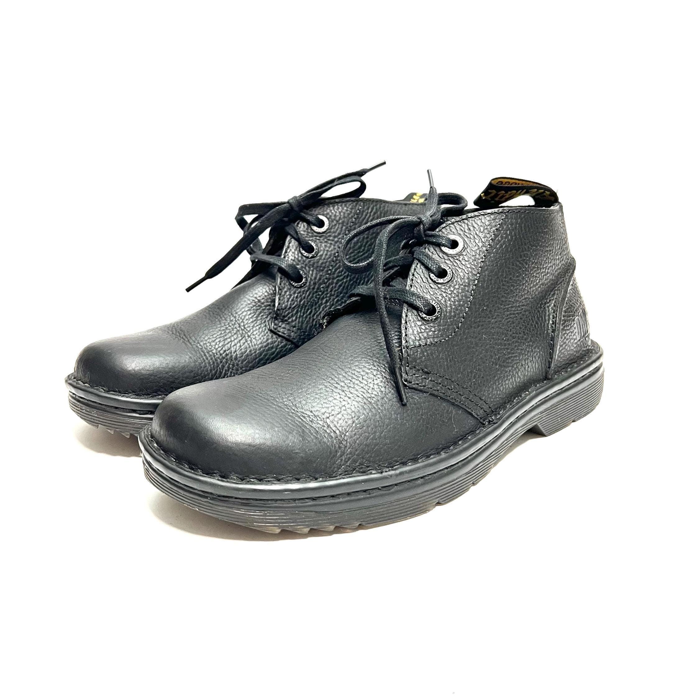 Vintage Y2K Mens Chukka Boots // Black Pebble Leather 3-eye 
