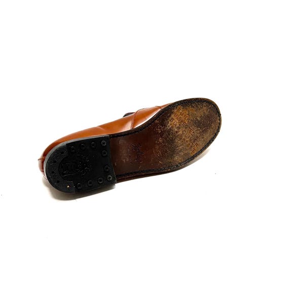 ZODIAC | Vintage 1990s men’s honey brown leather silver bar strap loafers il_1080xN.6557358961_eqr1.jpg main image 3