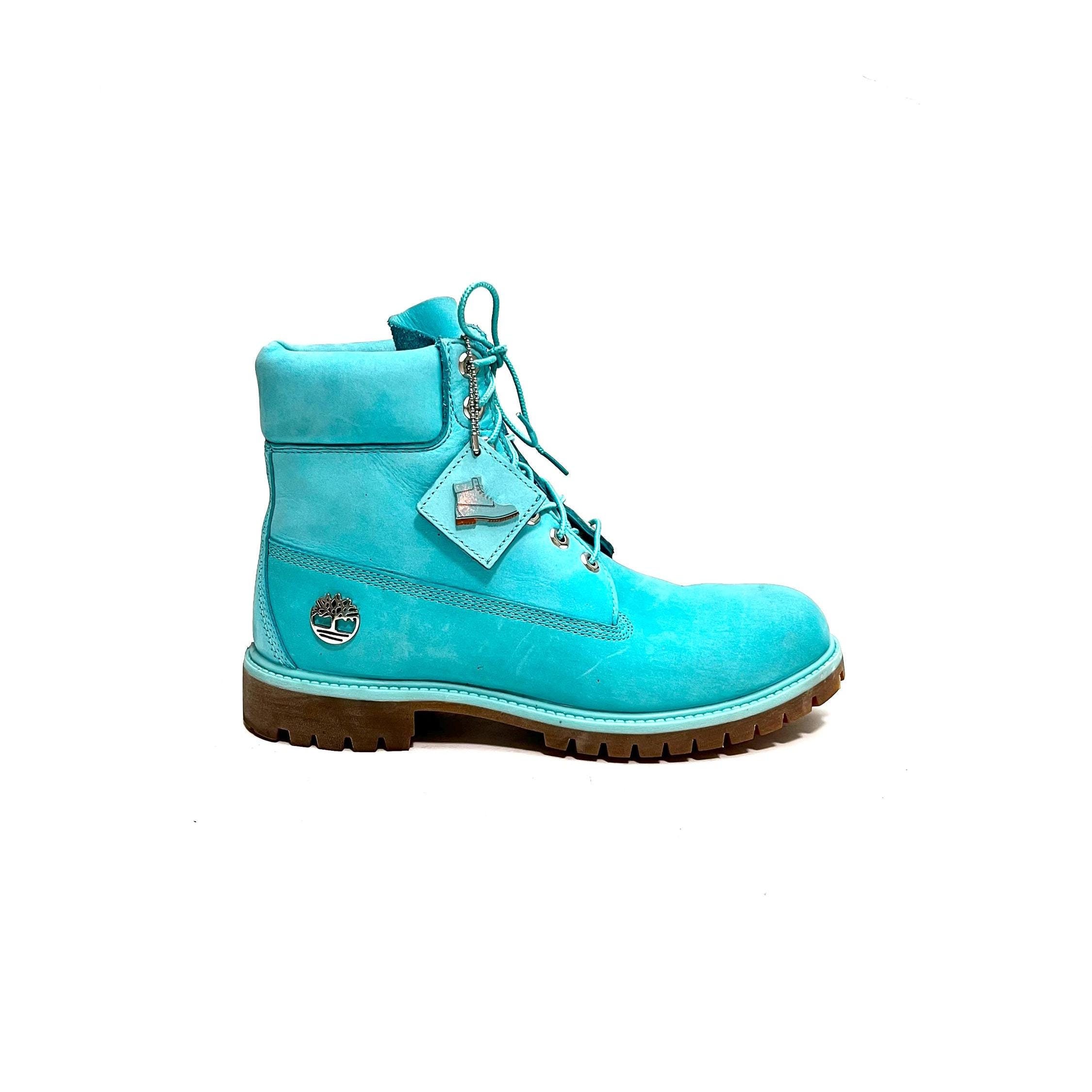 Vintage Y2K Waterproof Work Boots // Ice Blue Turquoise