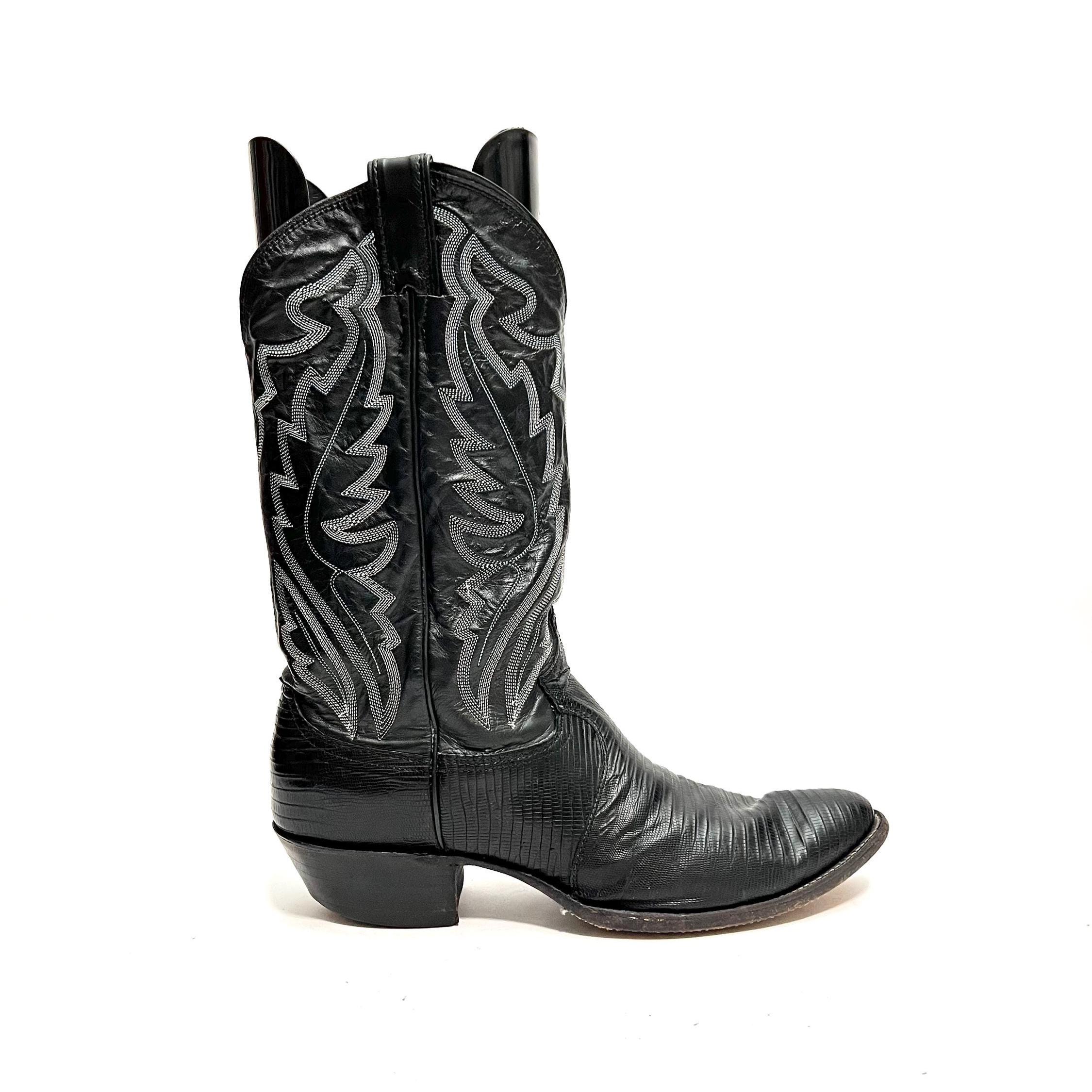 Bottes Justin Western 11 – Lacets Cuir Noir – Homme – Occasion