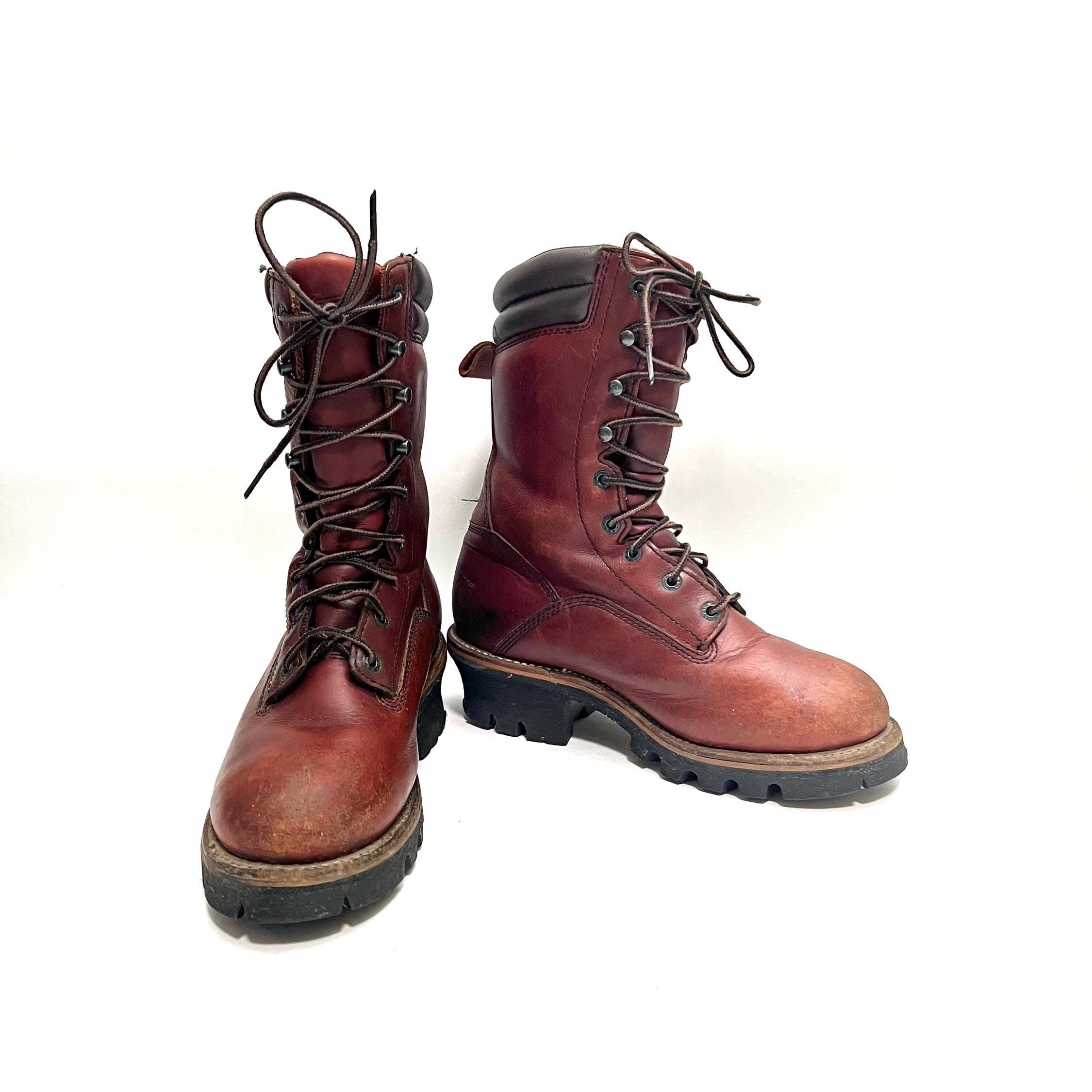 靴 Vintage REDwing  Workboots#512 VTG 80s Red Wing Shoes Mens Boots 6 D Brown Leather Moc Toe