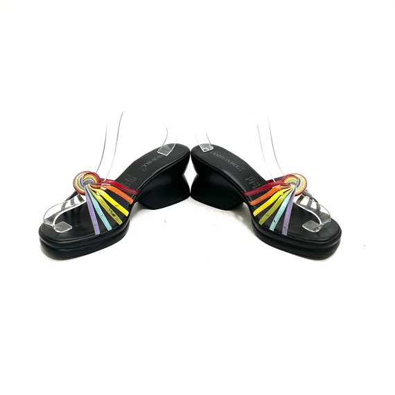 Vintage 1990s Rainbow Platforms // Strappy Vegan … - image 5