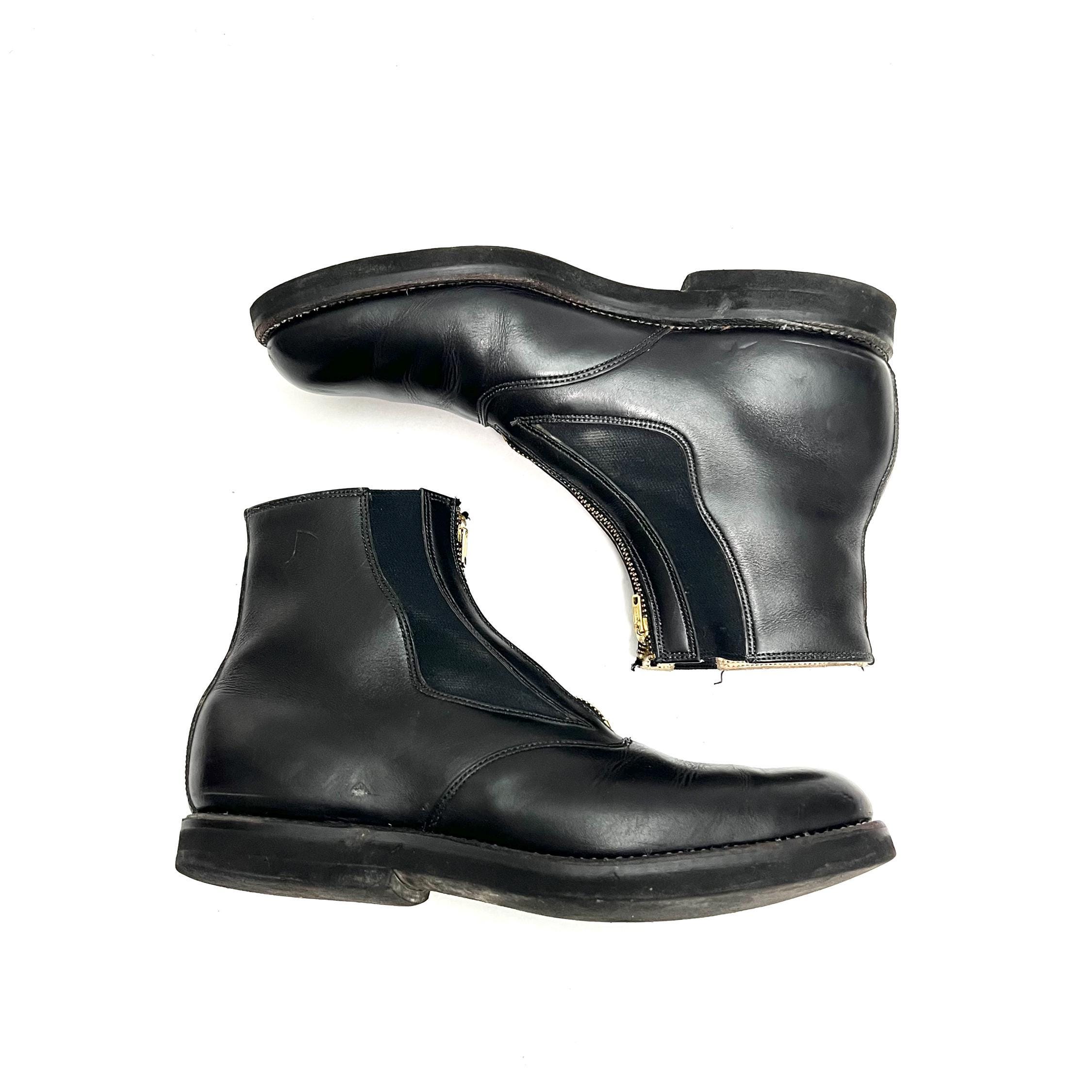 Vintage 1960s Mens Custom Made Equestrian Boots // Black 