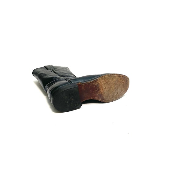Vintage 1980s Black Leather Justin Boots // Mens … - image 8