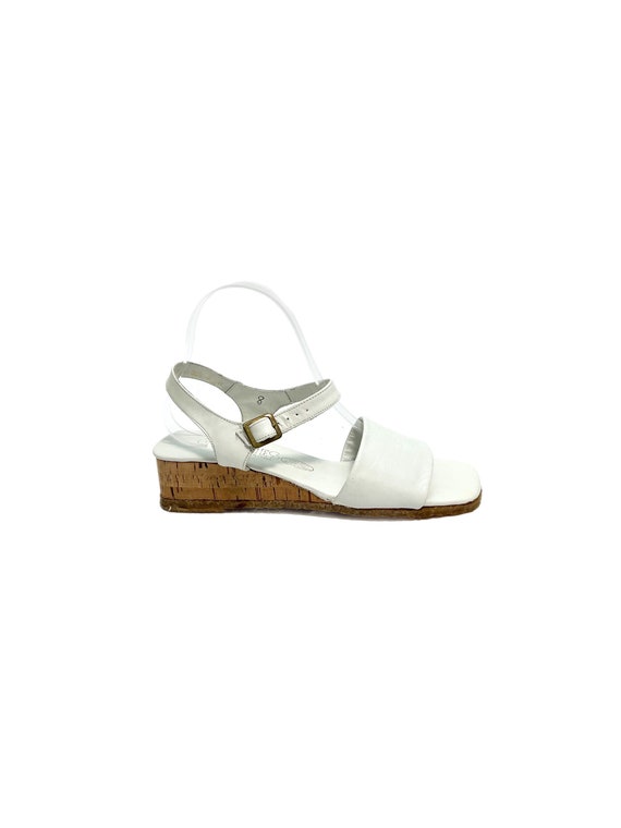 Vintage 1960s Deadstock Sandals // White Leather S
