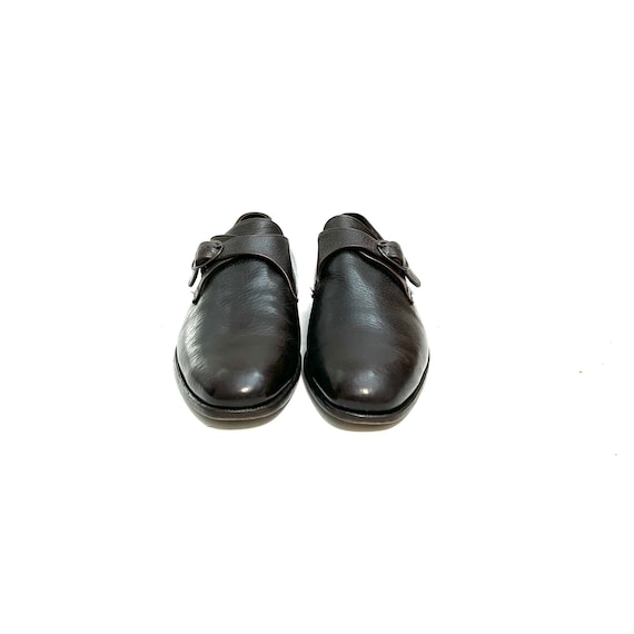 Vintage 1970s Mens Buckle Loafers // Brown Pebble… - image 2