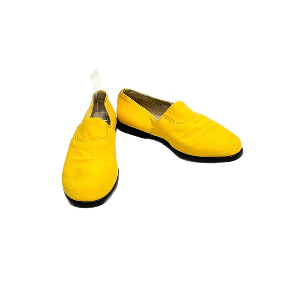 Vintage 1990s Designer Slip On Sneakers // Yellow… - image 4