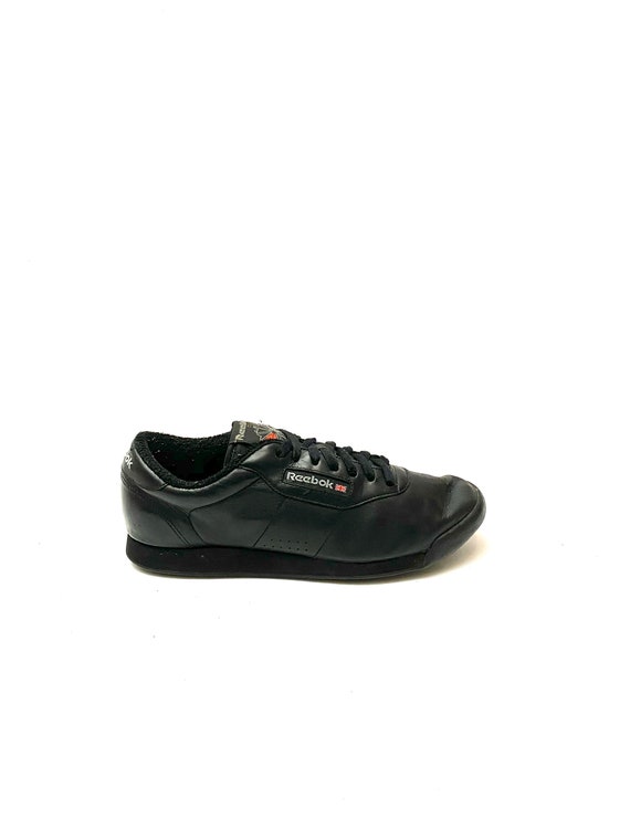 Vintage 1980s Classic Reebok Sneakers // Black Le… - image 1
