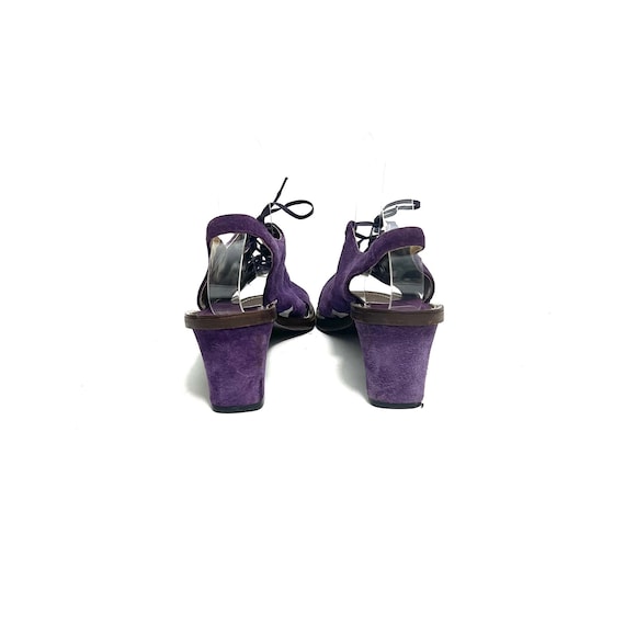 Vintage 1970s Lace Up Heels // Groovy Purple Sued… - image 8