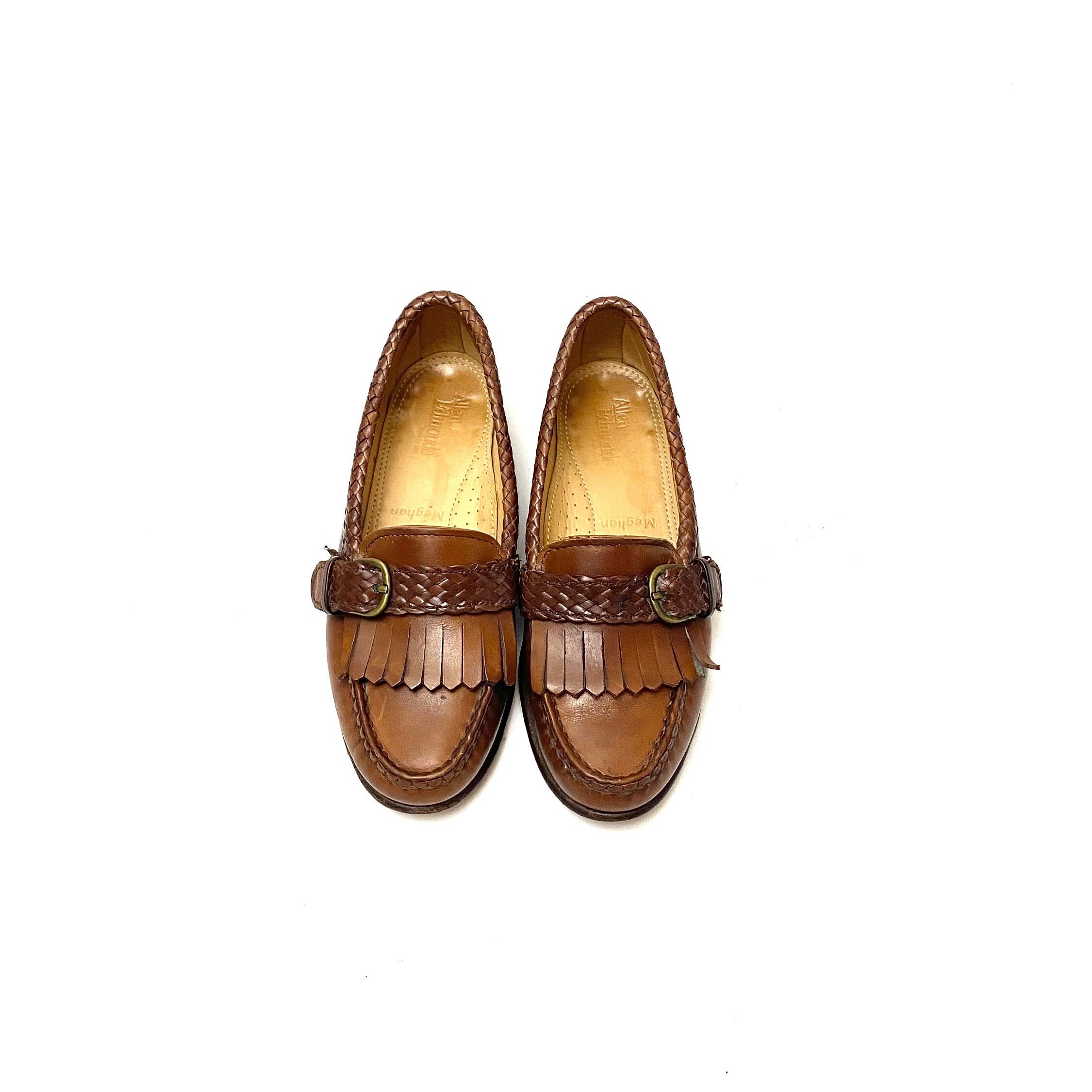 Vintage 1980s Womens Loafers // Brown Leather Kiltie Slip on  display picture 2