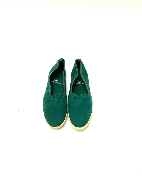 Vintage 1960s Deadstock Sneakers // Green Canvas S