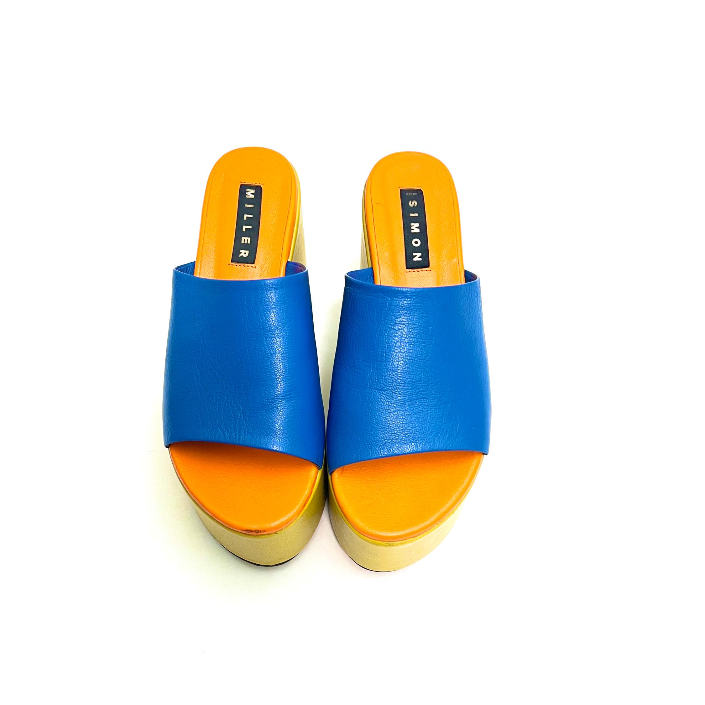 Vintage Y2K Extreme Platform Sandals // Colorblock Vegan