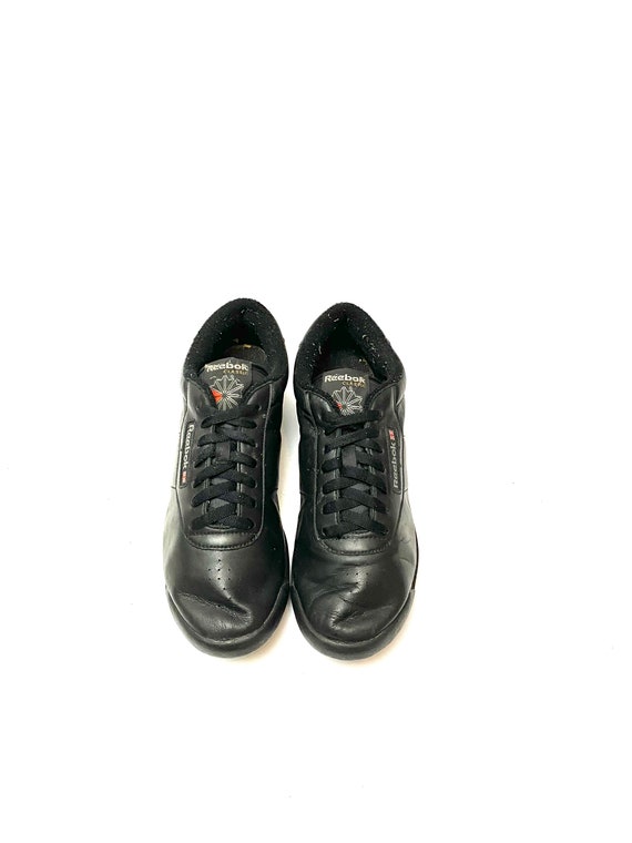 Vintage 1980s Classic Reebok Sneakers // Black Le… - image 3