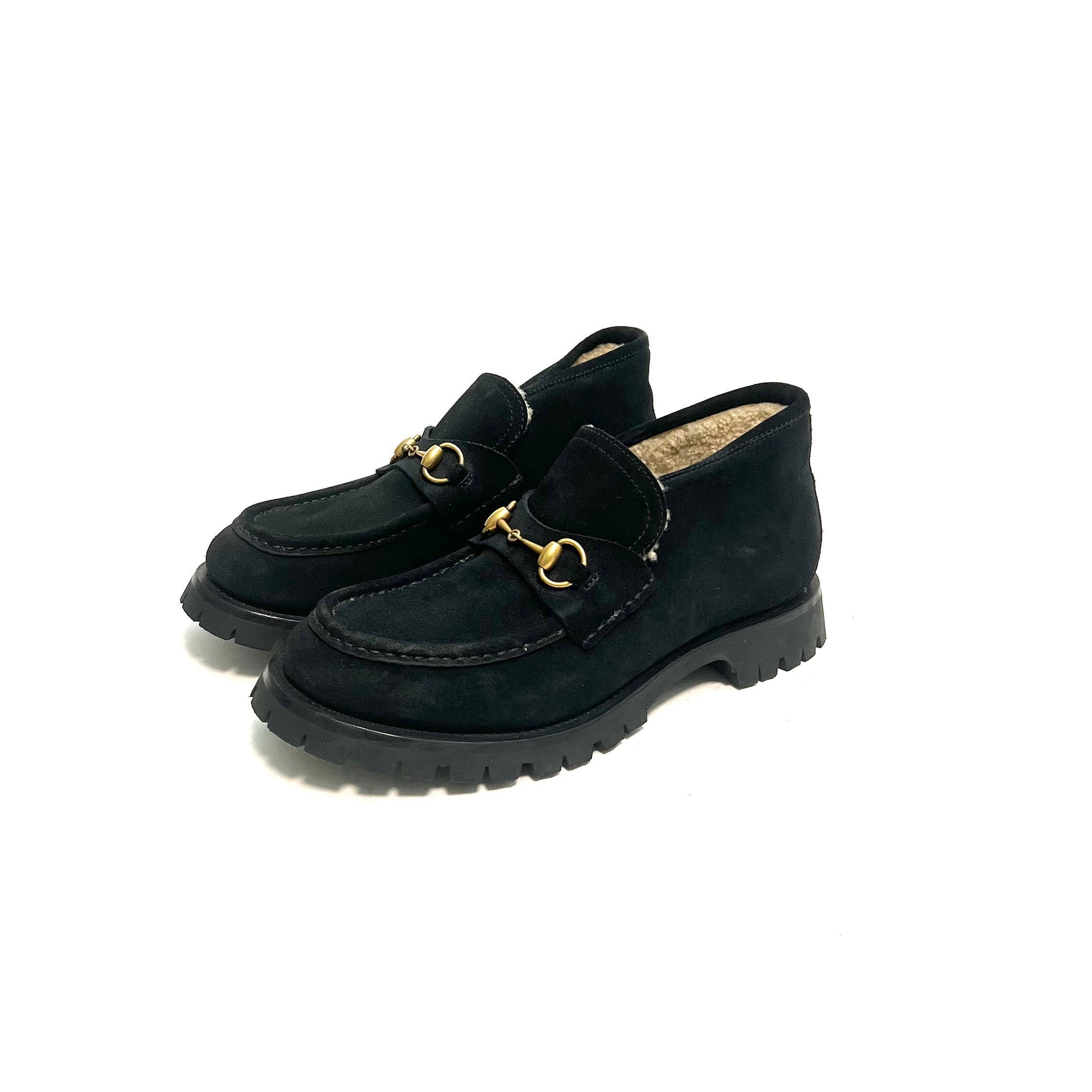 Gucci Horsebit Lug Black Suede loafers' men size 7 D | eBay