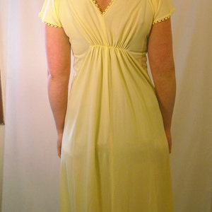 Vintage 1970s Maxi Dress // Pastel Yellow Vintage Dress // Goddess Dress // 70s Long Dress // Hippie Boho Dress // Womens Halloween Costume image 4