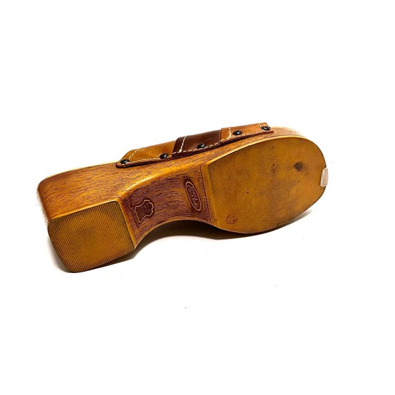 Vintage 1990s Patchwork Platform Sandals // Brown… - image 7