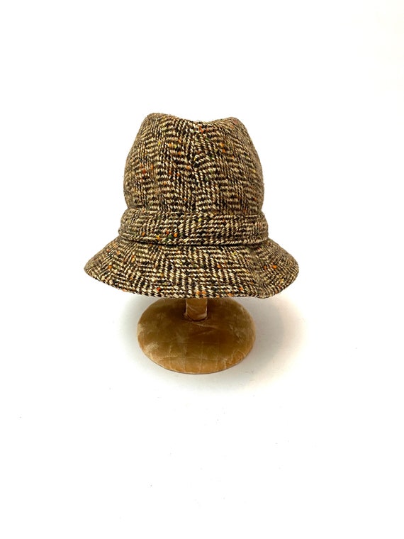 Vintage 1970s Unisex Halston Hat // Wool Tweed Be… - image 7