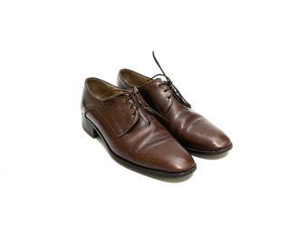 Vintage 1970s Gucci Oxfords // Mens Brown Leather Lace up  display picture 3