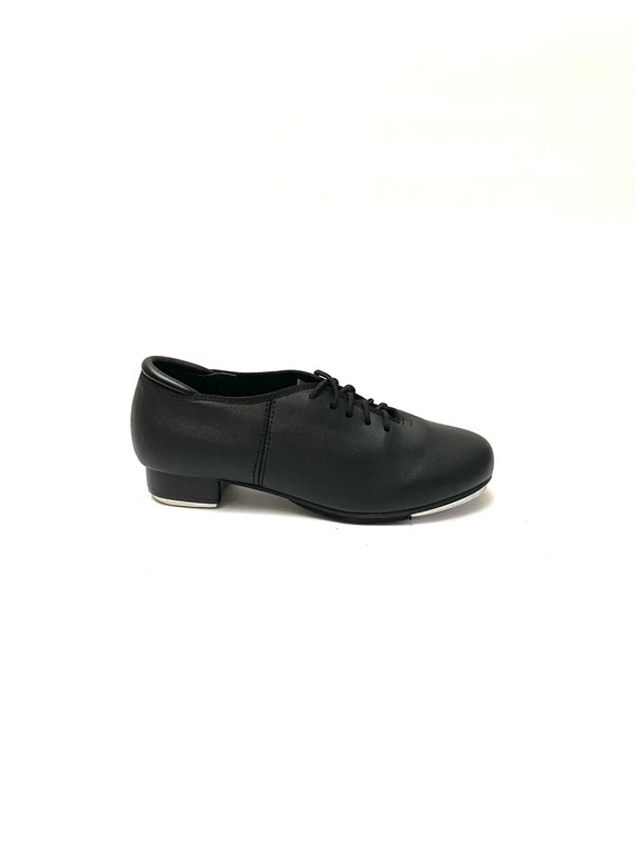 Vintage 1970s Vegan Tap Shoes // Black Lace Up Oxf
