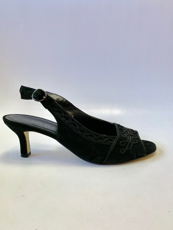 blue kitten heel slingbacks