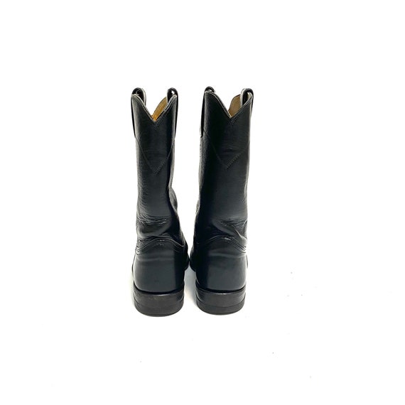 Vintage 1980s Black Leather Justin Boots // Mens … - image 7