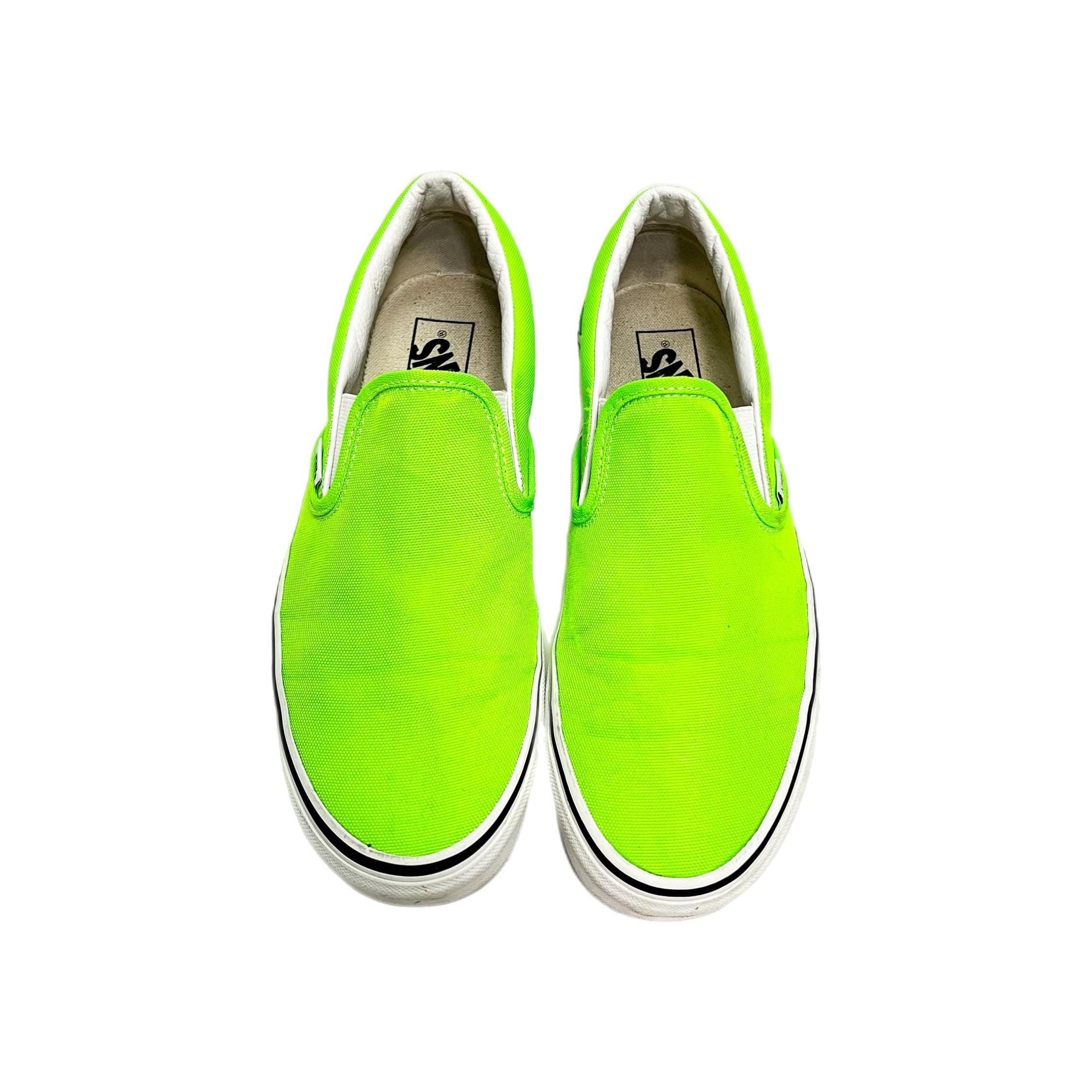 Vans Men 9 Skate Old Skool Aloha Leather Suede Canvas Sneaker Slip‎ On Green Men main image 2