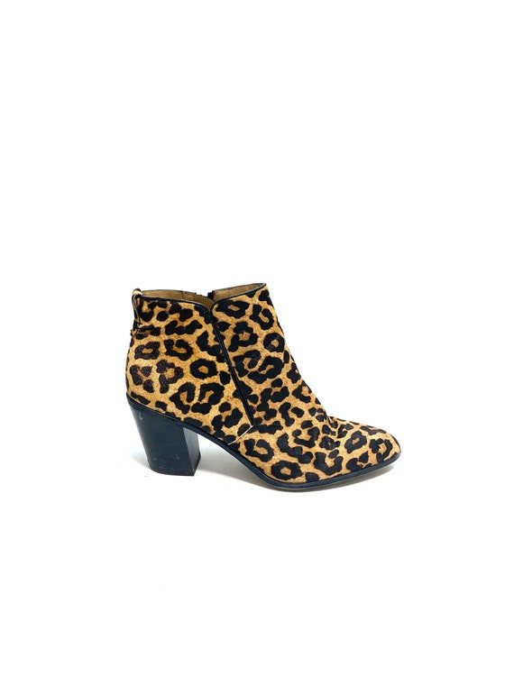 Vintage Y2K Leopard Print Booties // Pony Hair Lea