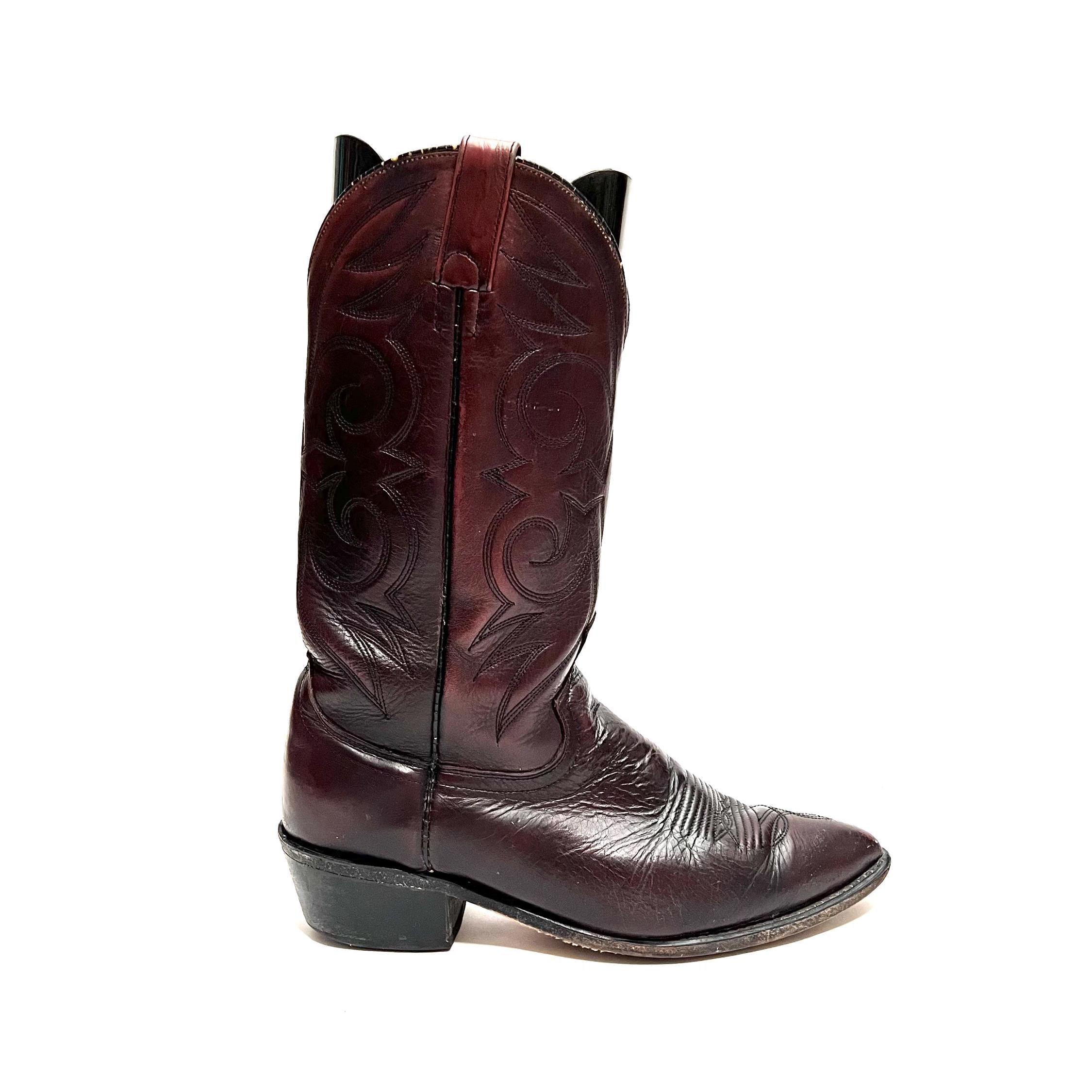 Biltrite Oxblood Vintage Leather Cowboy Western Boots USA - Men 8.5 C Women 10 Vintage Men main image 3