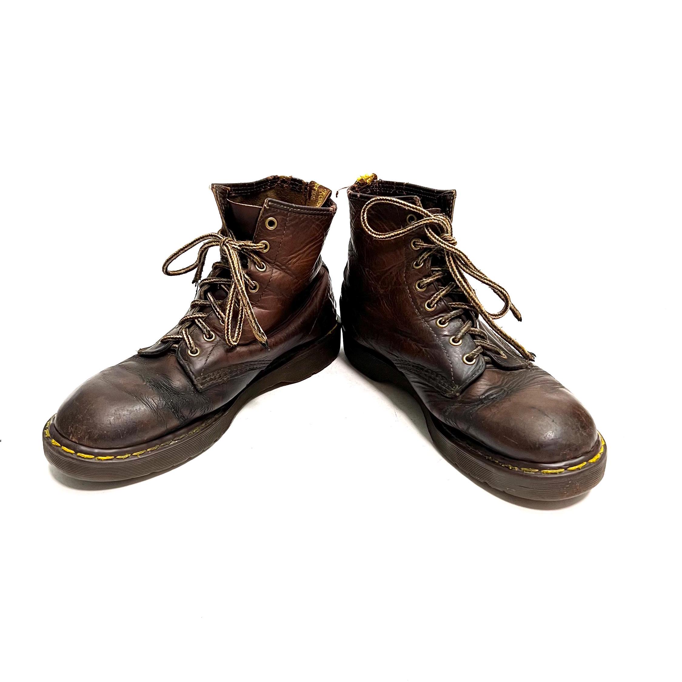 Rudy Lara Cowboy Western Boots Brown Ostrich Leather Soft Mens Size 10.5EE DR. MARTENS | Vintage 1990s men main image 4
