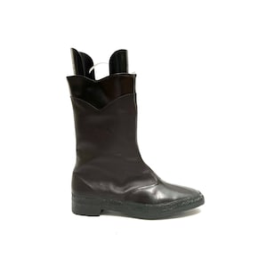 Vintage 1970s Deadstock Winter Boots // Brown Vinyl Faux Fur Lined Womens Snow Boots by Winter Walkers Size 10