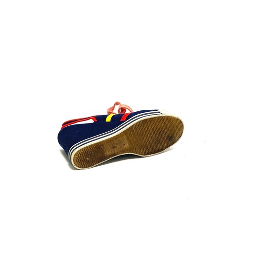 Vintage 1970s Novelty Open Toe Sneakers // Blue C… - image 7