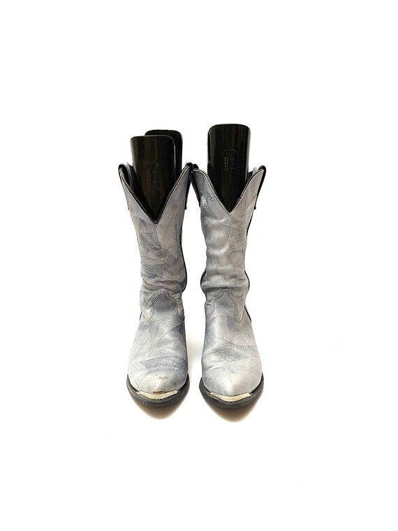 Vintage 1980s Slouchy Boots // Gray Leather Mid Ca