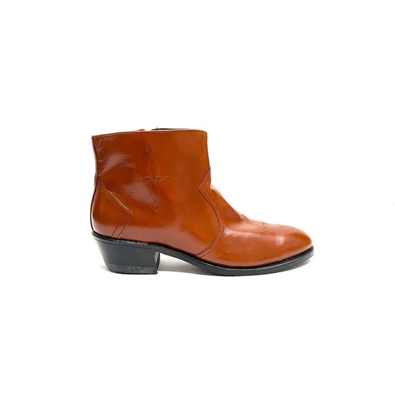 Vintage 1970s Mens Steel Toe Safety Boots // Brown Vegan  display picture 3