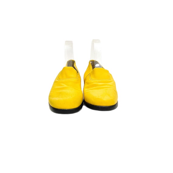 Vintage 1990s Designer Slip On Sneakers // Yellow… - image 3