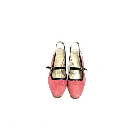 Vintage 1960s Pink Suede Mary Janes // Slingback … - image 3